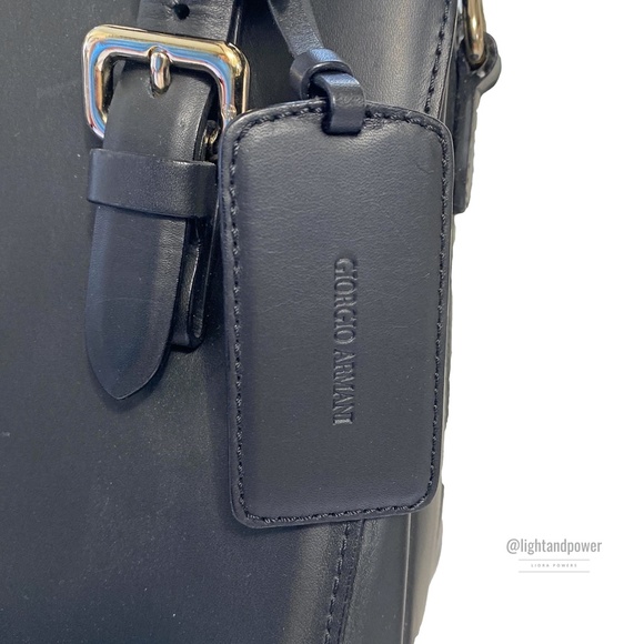 Giorgio Armani Black Calfskin Handbag EUC - Picture 5 of 16